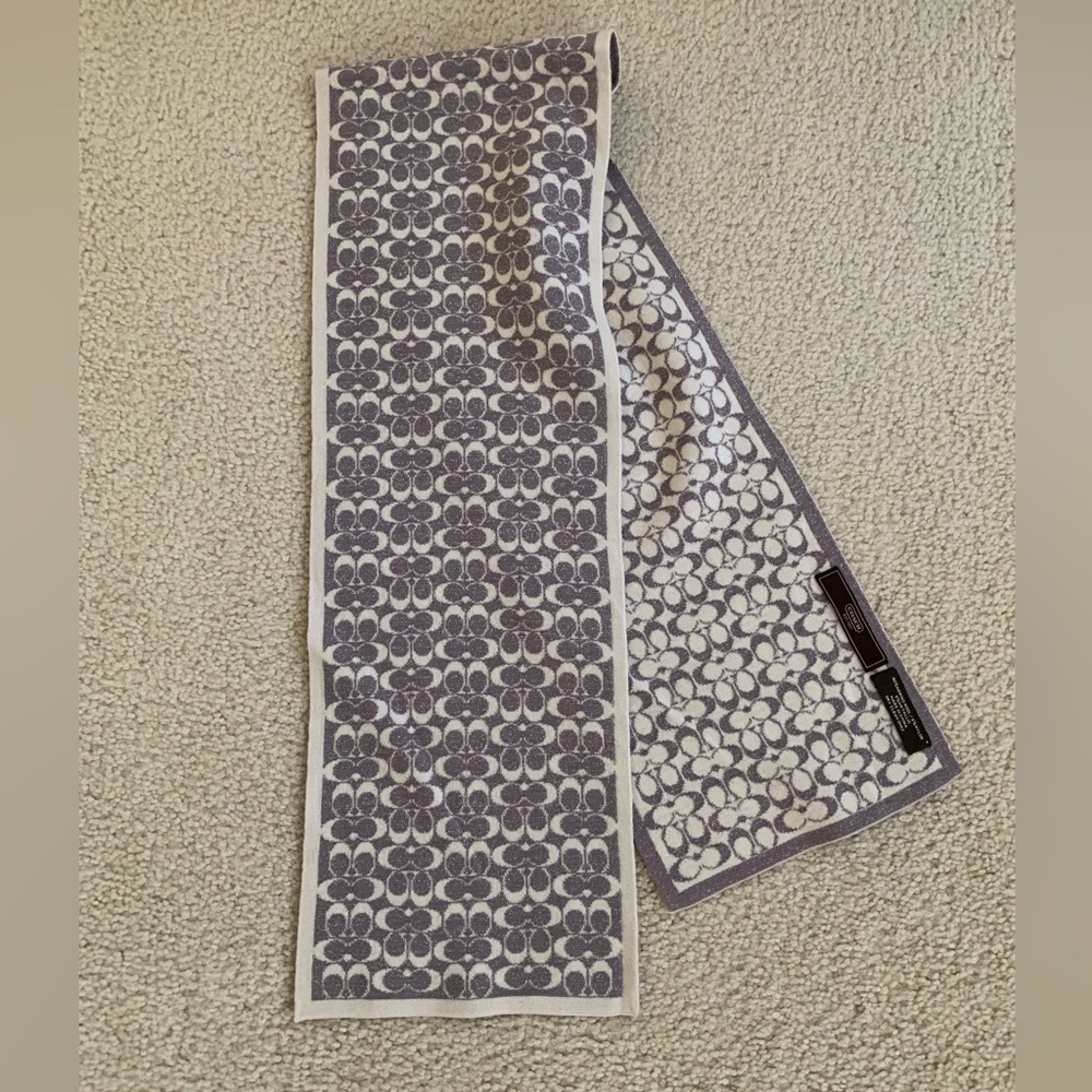 Coach reversible metallic Merino Wool scarf